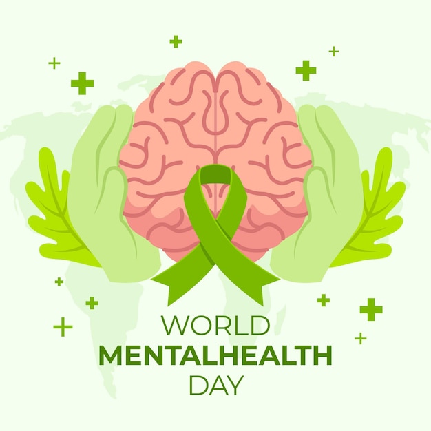 Hand drawn style world mental health day