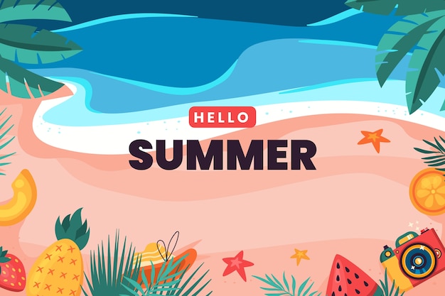 Hand drawn summer background