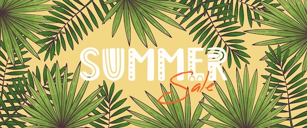 Hand drawn summer banner