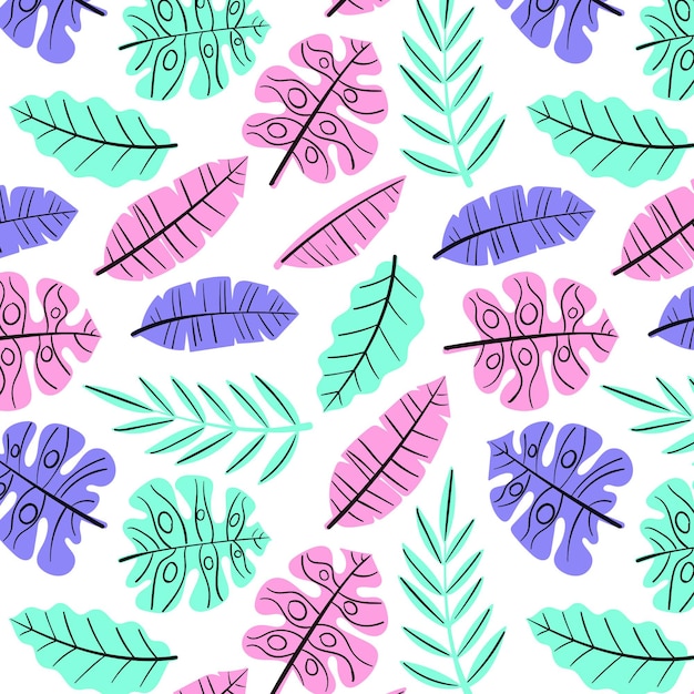 hand drawn summer elements pattern