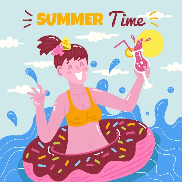 Hand drawn summer illustration