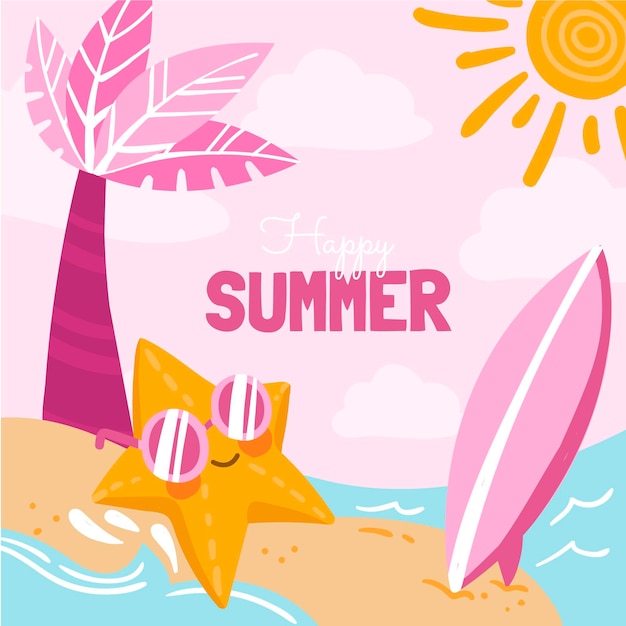 Hand drawn summer illustration