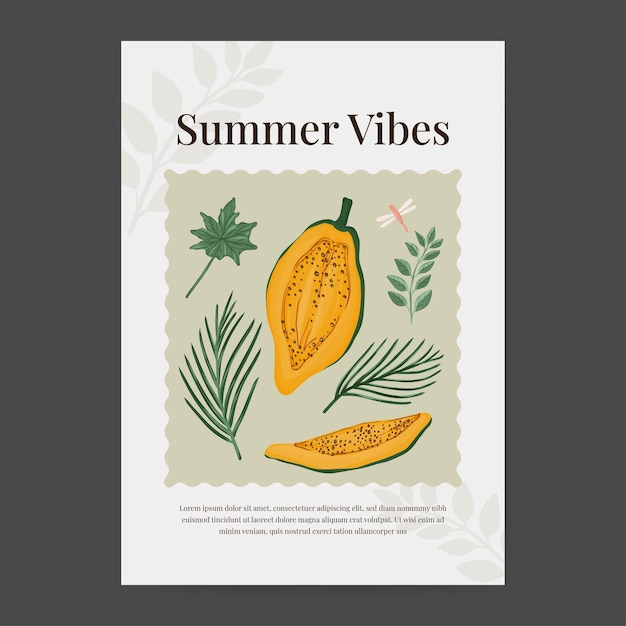 hand drawn summer vibes illustration