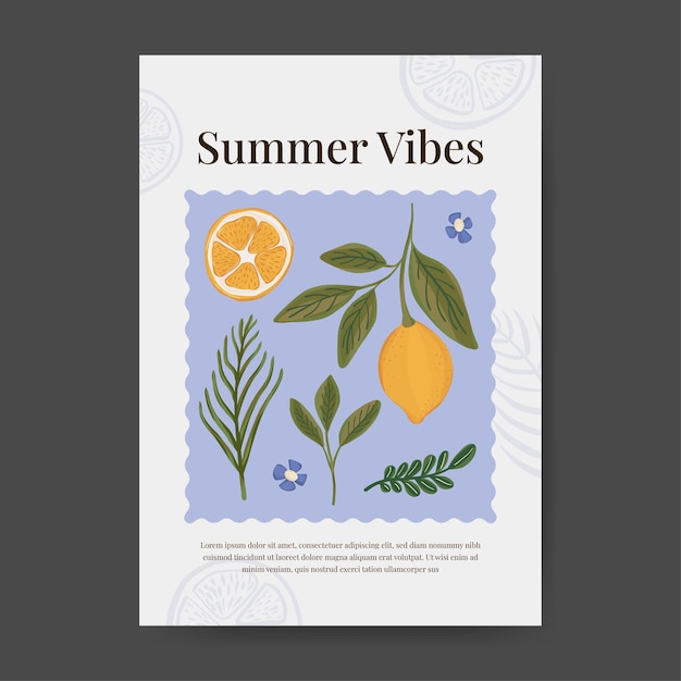 hand drawn summer vibes illustration