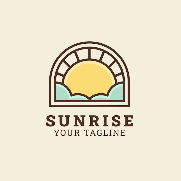 Hand drawn sun logo template