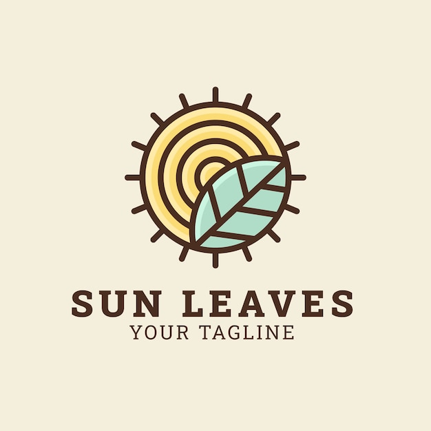 Hand drawn sun logo template