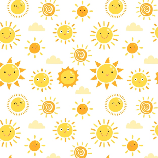 Hand drawn sun pattern