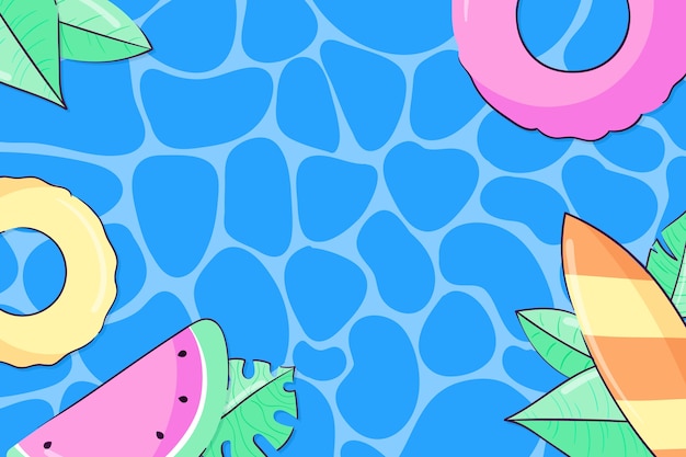 Hand drawn swimming pool background