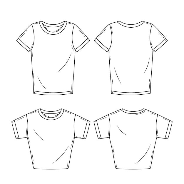 Hand drawn t-shirt outline illustration