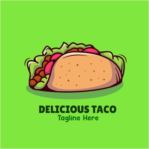 Hand Drawn Taco Logo Vector