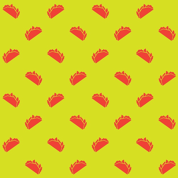 Hand Drawn Taco Silhouette Vector Seamless Pattern