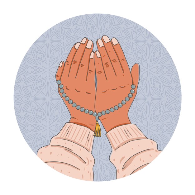 Vector hand drawn tasbih illustration