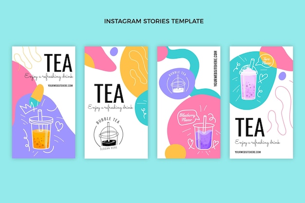 Hand drawn tea instagram stories