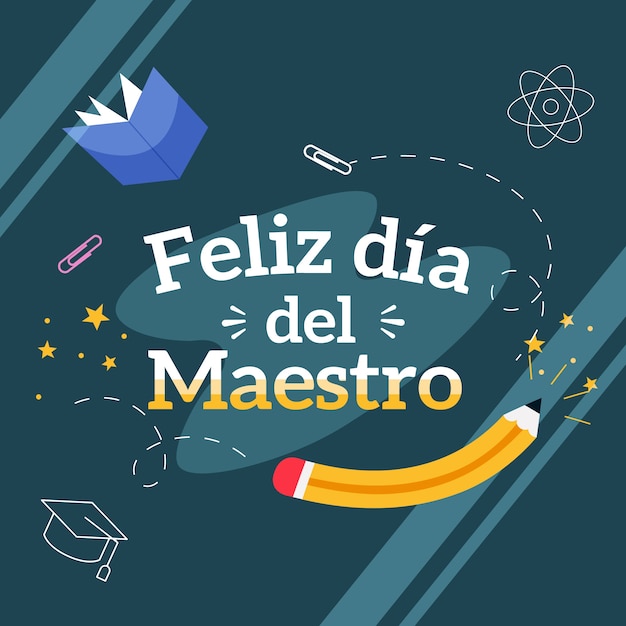 Hand drawn teacher's day lettering in spanish