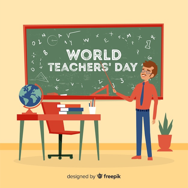 Hand drawn teachers day background