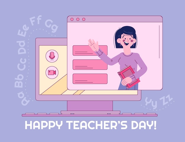 Hand drawn teachers' day illustration