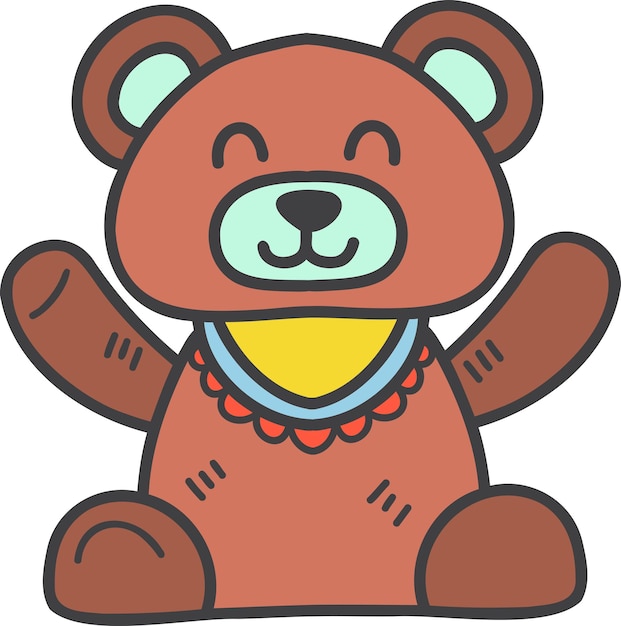 Hand Drawn teddy bear for kids illustration