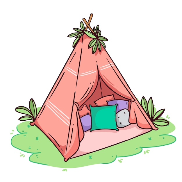 Hand drawn teepee illustration