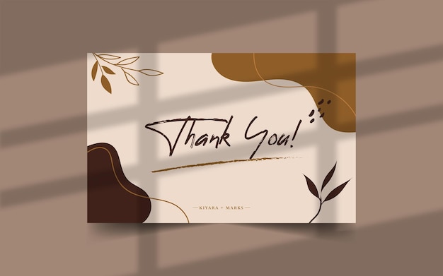 Hand drawn thank you card template