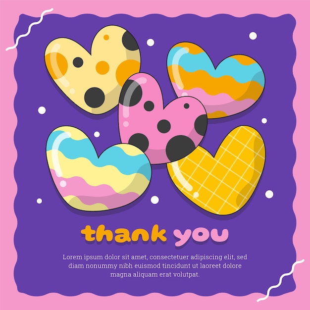 Hand drawn thank you card template