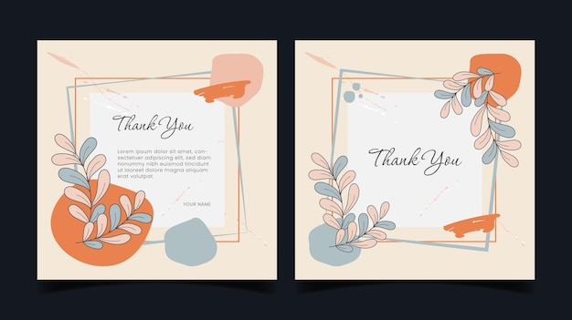 Hand drawn thank you card templates