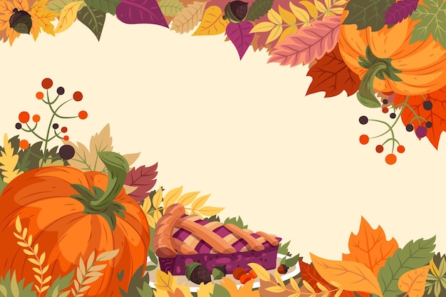 Hand drawn thanksgiving background