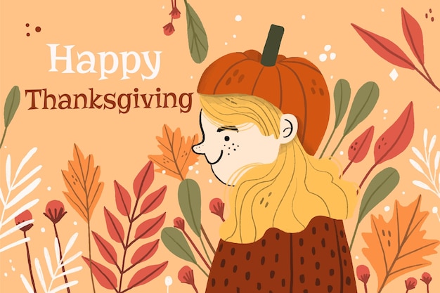 Hand drawn thanksgiving background