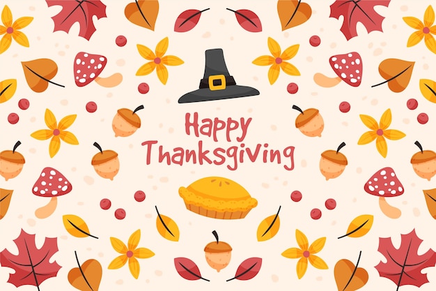 Hand drawn thanksgiving background