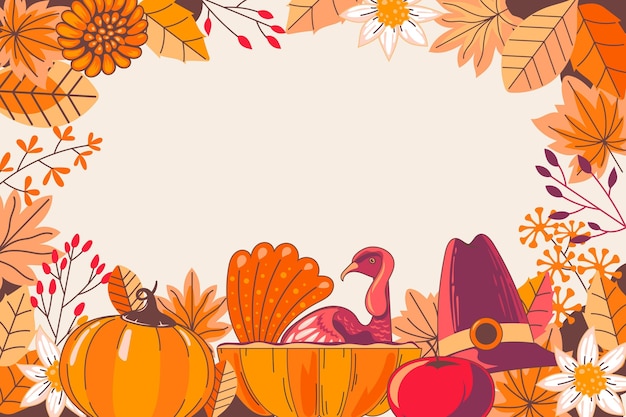 Hand drawn thanksgiving background