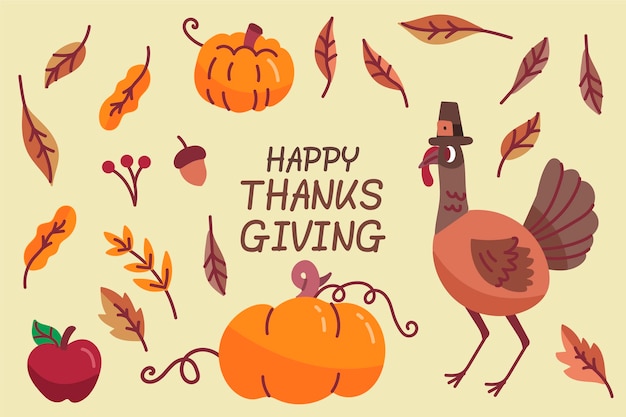 Hand drawn thanksgiving background