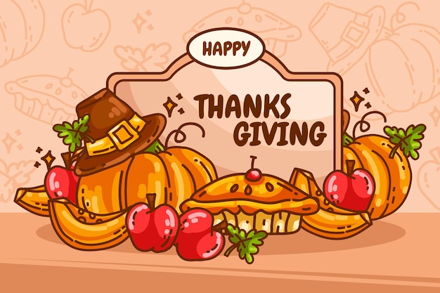 Hand drawn thanksgiving illustration