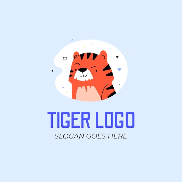 Vector hand drawn tiger logo design