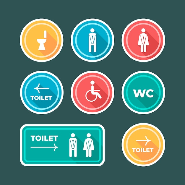 Hand drawn toilet icons icons