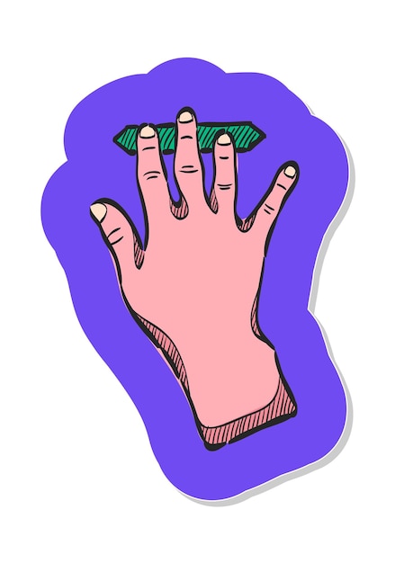 Vector hand drawn touchpad finger gesture icon in sticker style vector illustration