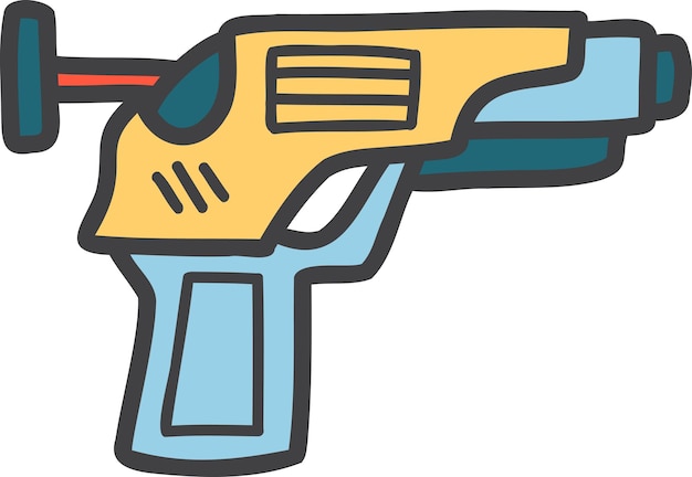 Hand Drawn toy gun for kids illustration