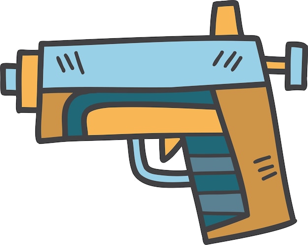 Hand Drawn toy gun for kids illustration