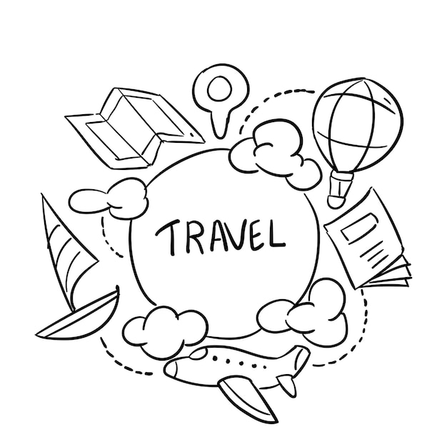 Hand Drawn Travel card Design