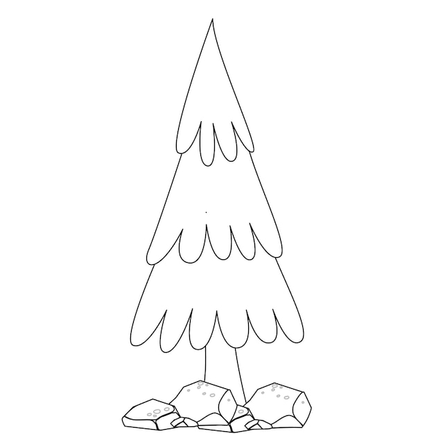 hand drawn trees coloring pages for kids. Concept vector outline
illustration. sketch