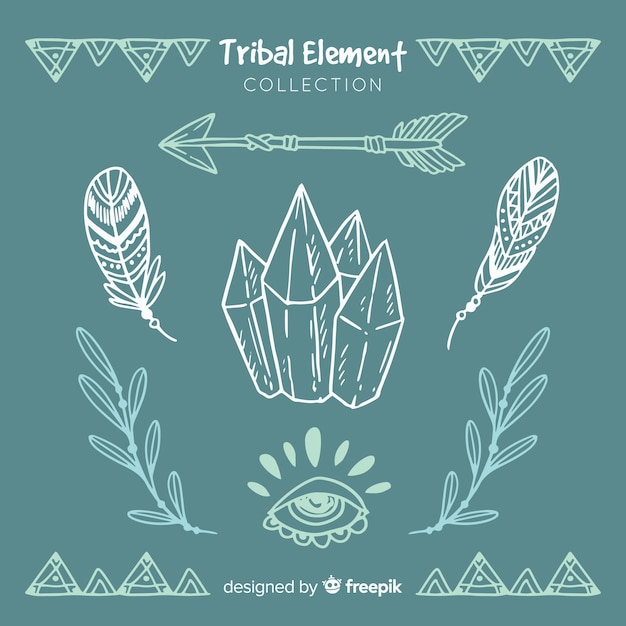 Hand drawn tribal element collection