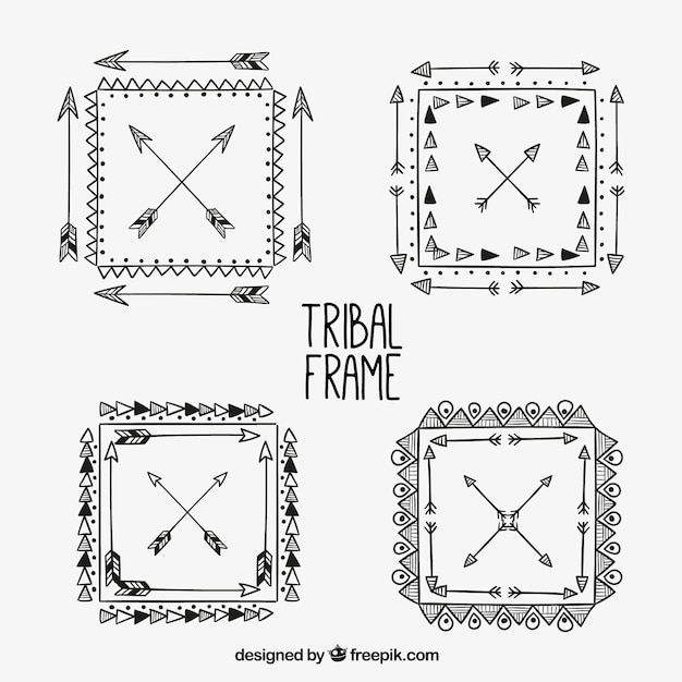 Hand drawn tribal frames