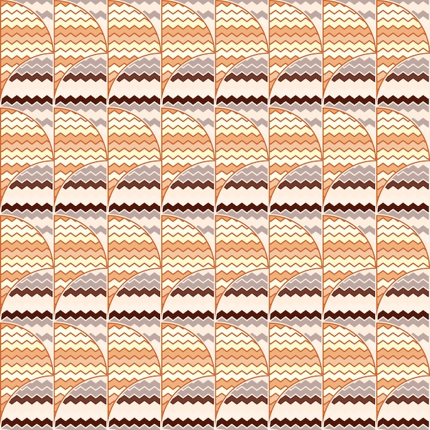 Hand drawn Tribal wave lines seamless pattern Abstract zig zag mosaic tile ornament