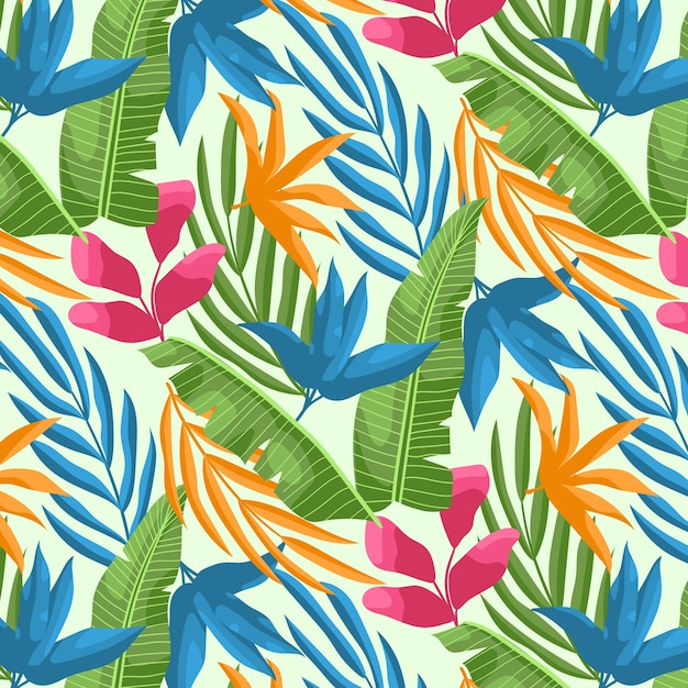 Hand drawn tropical pattern design