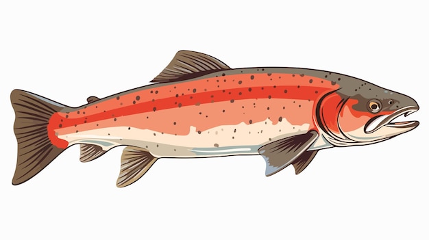 Hand Drawn Trout Fish Vector Illustration with Artistic Strokes