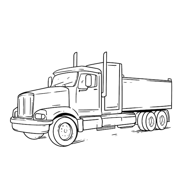 Hand drawn truck drawing illustration