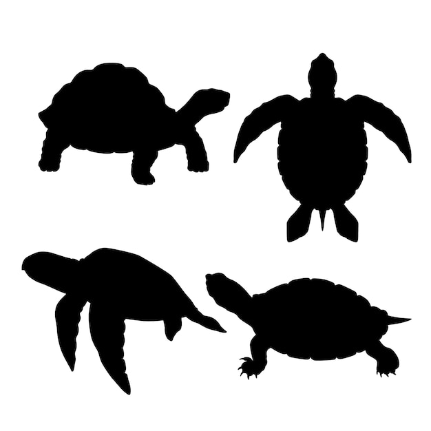 Hand drawn turtle silhouette