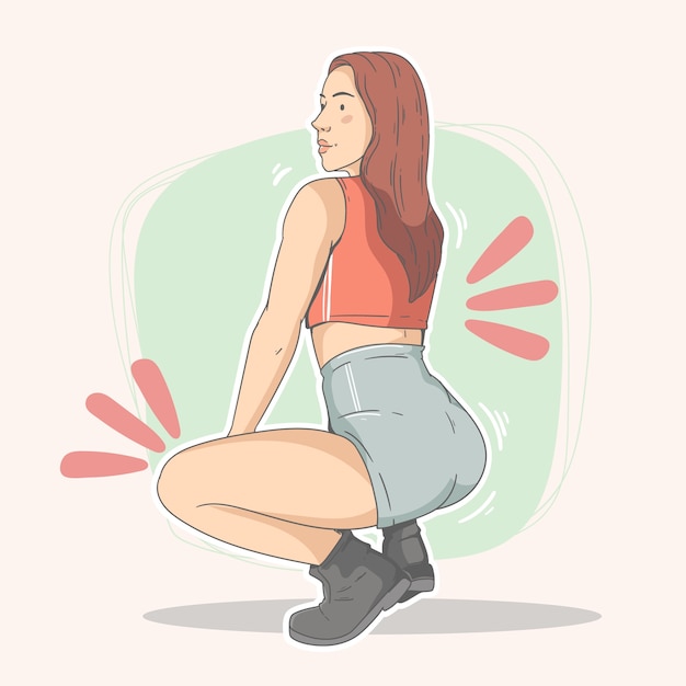 Hand drawn twerk illustration