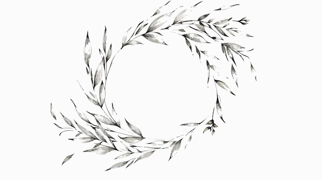 Vector hand drawn twig wreath frame for prints