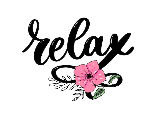 Hand drawn typography lettering  Relax