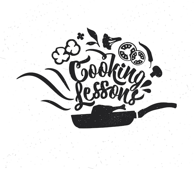 Vector hand drawn typography poster. inspirational vector typography. cooking lessons . vector calligraphy