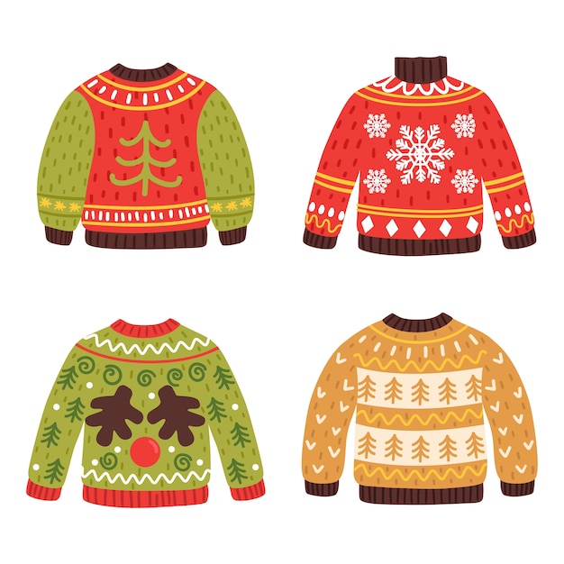 Hand drawn ugly sweater collection